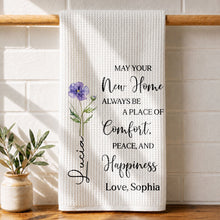 Load image into Gallery viewer, Personalized Kitchen Towel Custom Birth Month Flower Gift for Home