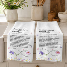 Load image into Gallery viewer, Personalized Kitchen Towel Custom Birth Flowers for Bestie