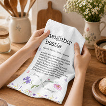 Load image into Gallery viewer, Personalized Kitchen Towel Custom Birth Flowers for Bestie