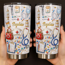 Load image into Gallery viewer, Personalized Nurse Tumbler Custom Name Stainless Steel Gift