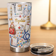 Load image into Gallery viewer, Personalized Nurse Tumbler Custom Name Stainless Steel Gift