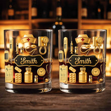 Load image into Gallery viewer, Personalized Whiskey Glass for Nurses Custom Name Gift