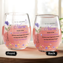 Load image into Gallery viewer, Personalized Stemless Wine Glass Custom Nurse Gift Idea