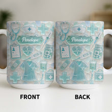 Load image into Gallery viewer, Personalized Nurse Coffee Mug with 3D Sea Glass Design Gift