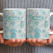 Load image into Gallery viewer, Personalized Nurse Coffee Mug with 3D Sea Glass Design Gift