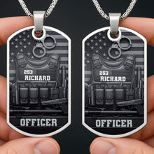 Load image into Gallery viewer, Personalized Stainless Steel Dog Tag Necklace Custom Name for Dad Officer Gift