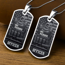 Load image into Gallery viewer, Personalized Stainless Steel Dog Tag Necklace Custom Name for Dad Officer Gift