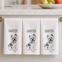 Load image into Gallery viewer, Personalized Dog Sketch Kitchen Towel Custom Name Gift for Dog Lovers