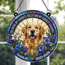 Load image into Gallery viewer, Personalized Memorial Suncatcher for Dog Lovers | Custom Flowers