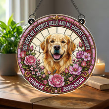 Load image into Gallery viewer, Personalized Memorial Suncatcher for Dog Lovers | Custom Flowers