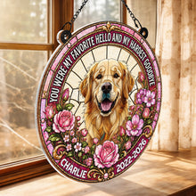 Load image into Gallery viewer, Personalized Memorial Suncatcher for Dog Lovers | Custom Flowers