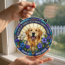 Load image into Gallery viewer, Personalized Memorial Suncatcher for Dog Lovers | Custom Flowers