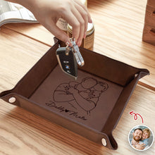 Load image into Gallery viewer, Personalized Leather Valet Tray Custom Photo Gift for Dad