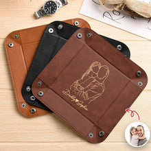 Load image into Gallery viewer, Personalized Leather Valet Tray Custom Photo Gift for Dad