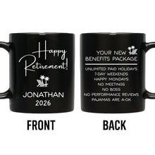 Load image into Gallery viewer, Personalized Black Mug Custom Retirement Gift for Coworker