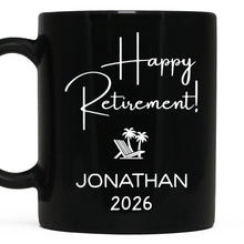 Load image into Gallery viewer, Personalized Black Mug Custom Retirement Gift for Coworker