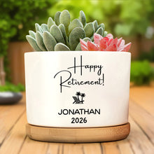 Load image into Gallery viewer, Personalized Ceramic Plant Pot Custom Name Gift for Retirement