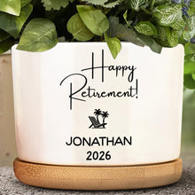 Load image into Gallery viewer, Personalized Ceramic Plant Pot Custom Name Gift for Retirement