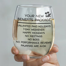 Load image into Gallery viewer, Personalized Stemless Wine Glass Custom Name Retirement Gift