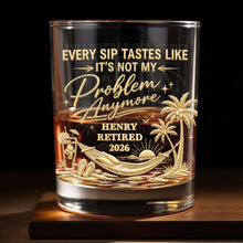 Load image into Gallery viewer, Personalized Custom Whiskey Glass Gift for Retirement | Palm Tree