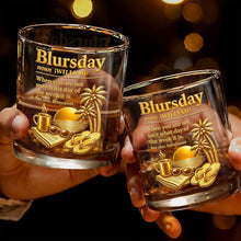 Load image into Gallery viewer, Personalized Custom Whiskey Glass with Sunset Beach Design Gift for Dad