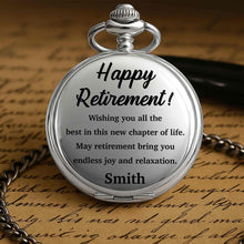 Load image into Gallery viewer, Personalized Silver-Plated Pocket Watch Custom Engraving Retirement Gift for Dad