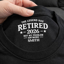 Load image into Gallery viewer, Personalized Funny Retirement T-Shirt Inside Neck Print Gift for Dad