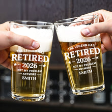 Load image into Gallery viewer, Personalized Beer Glass Custom Retirement Gift for Him