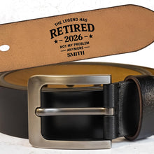 Load image into Gallery viewer, Personalized Engraved Leather Belt Custom Name Funny Gift for Dad