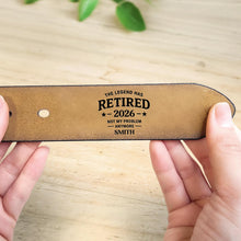 Load image into Gallery viewer, Personalized Engraved Leather Belt Custom Name Funny Gift for Dad