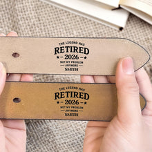 Load image into Gallery viewer, Personalized Engraved Leather Belt Custom Name Funny Gift for Dad
