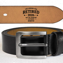 Load image into Gallery viewer, Personalized Engraved Leather Belt Custom Name Funny Gift for Dad