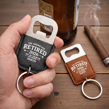 Load image into Gallery viewer, Personalized Leather Bottle Opener Keychain Custom Gift for Dad