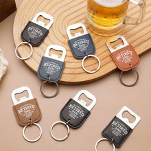 Load image into Gallery viewer, Personalized Leather Bottle Opener Keychain Custom Gift for Dad