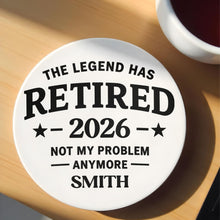 Load image into Gallery viewer, Personalized Ceramic Coaster Funny Retirement Gift for Dad