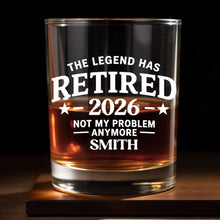 Load image into Gallery viewer, Personalized Custom Whiskey Glass Funny Retirement Gift for Dad