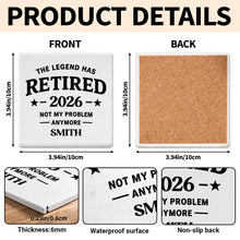 Load image into Gallery viewer, Personalized Ceramic Coaster Custom Name Retirement Gift