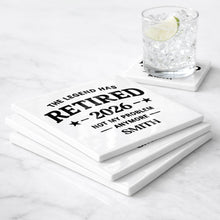 Load image into Gallery viewer, Personalized Ceramic Coaster Custom Name Retirement Gift