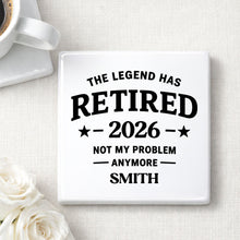 Load image into Gallery viewer, Personalized Ceramic Coaster Custom Name Retirement Gift