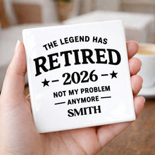 Load image into Gallery viewer, Personalized Ceramic Coaster Custom Name Retirement Gift