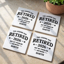 Load image into Gallery viewer, Personalized Ceramic Coaster Custom Name Retirement Gift