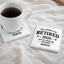 Load image into Gallery viewer, Personalized Ceramic Coaster Custom Name Retirement Gift