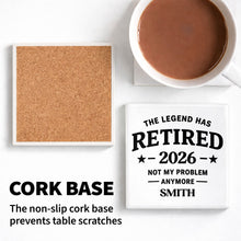 Load image into Gallery viewer, Personalized Ceramic Coaster Custom Name Retirement Gift
