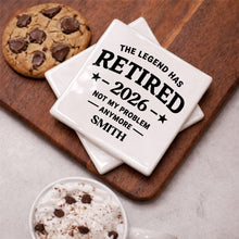 Load image into Gallery viewer, Personalized Ceramic Coaster Custom Name Retirement Gift
