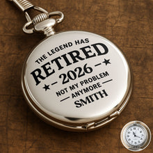 Load image into Gallery viewer, Personalized Silver Pocket Watch with Custom Message Gift for Dad