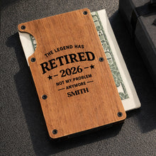 Load image into Gallery viewer, Custom Engraved Wooden Card Holder Gift for Dad, Retirement