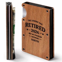 Load image into Gallery viewer, Custom Engraved Wooden Card Holder Gift for Dad, Retirement