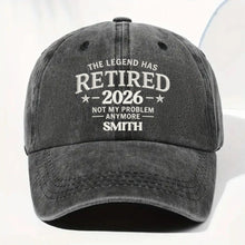 Load image into Gallery viewer, Personalized Washed Cotton Denim Cap Custom Name Gift for Retirement