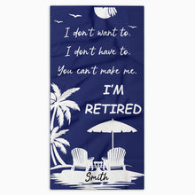 Load image into Gallery viewer, Personalized Microfiber Beach Towel Custom Name Gift for Retirees