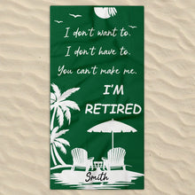Load image into Gallery viewer, Personalized Microfiber Beach Towel Custom Name Gift for Retirees